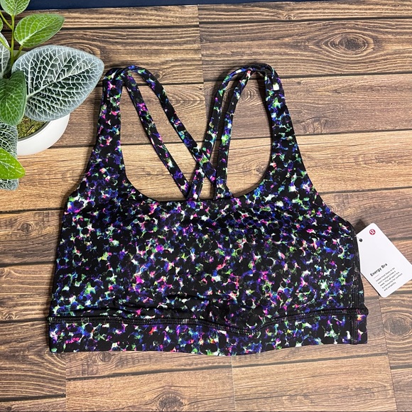 lululemon athletica Other - Lululemon Energy Bra Luxtreme NWT Size 4 Black Blue SMMI *Limited Edition*